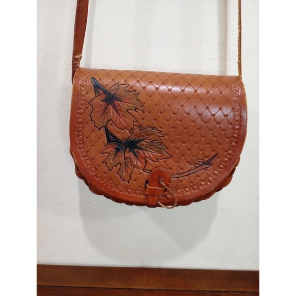 Brown Hand-Tooled Leather Purse - Picture 2 of 10